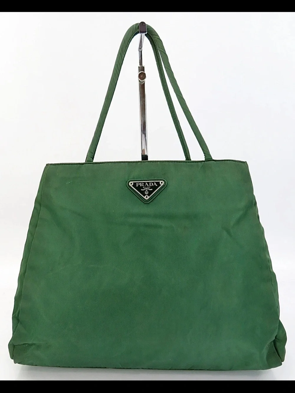 Prada Green Nylon Tote Bag